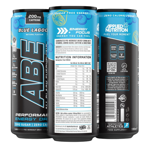 ABE Blue Lagoon Energy Drink – 12 Pack