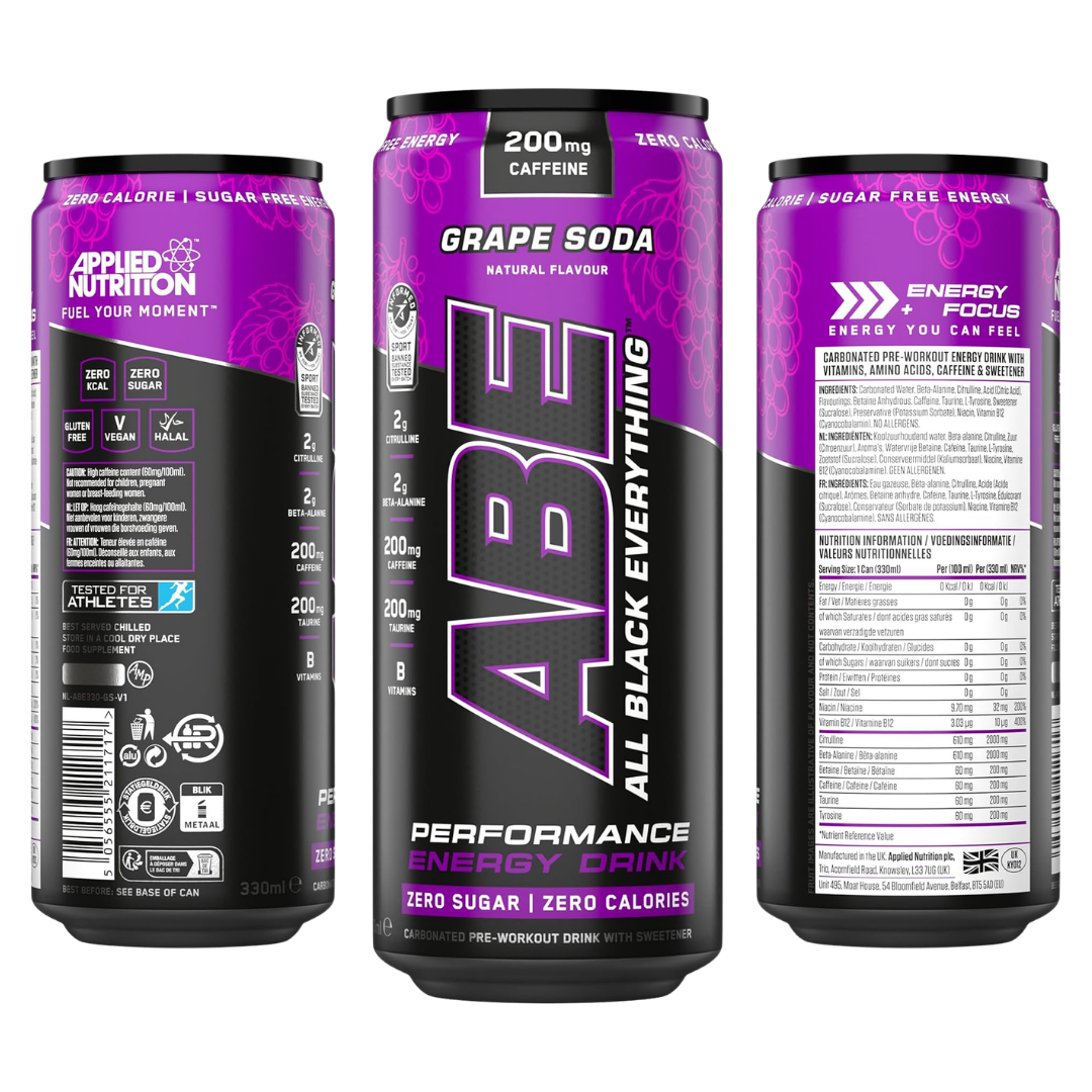 ABE Grape Soda Energy Drink – 12 Pack